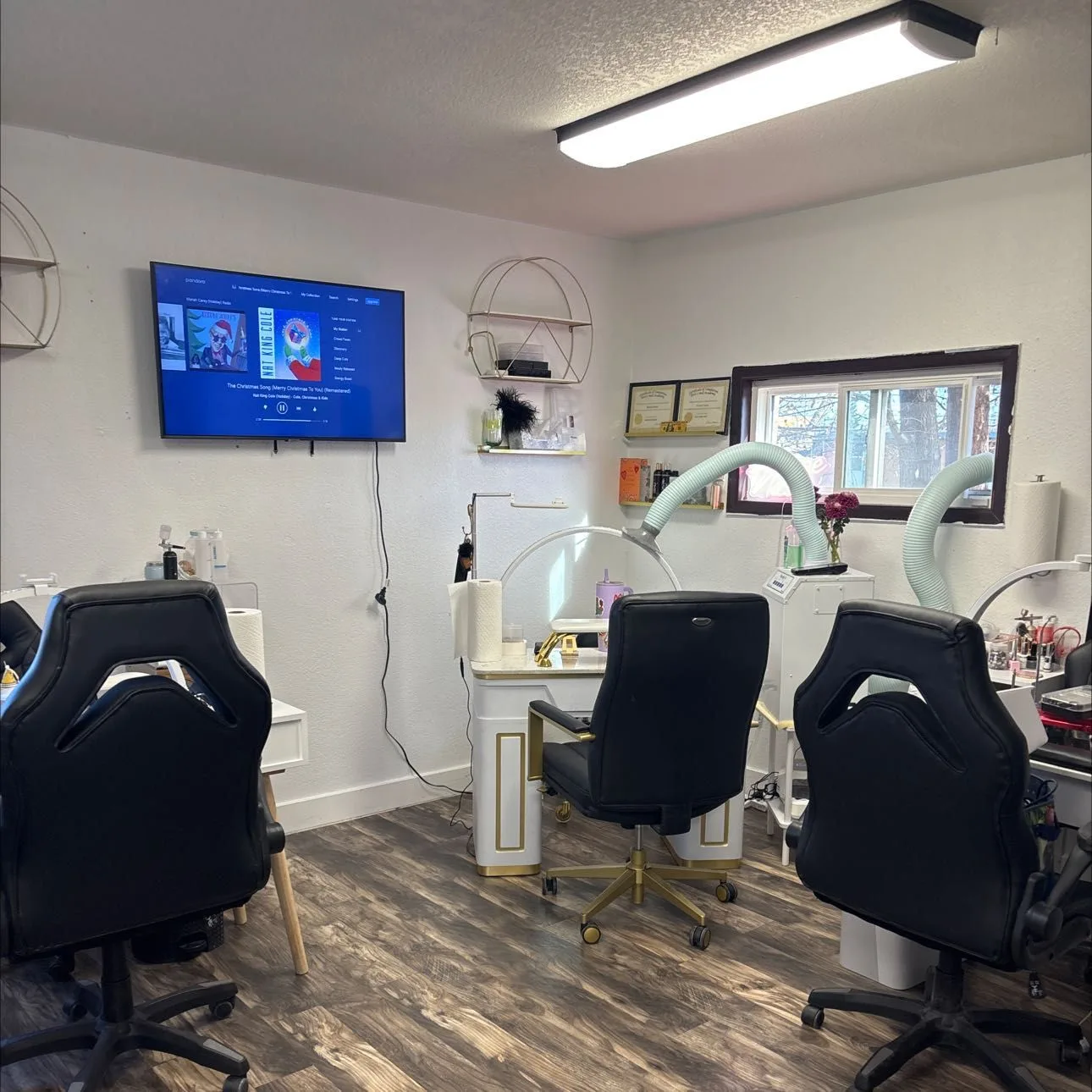 Nail stations inside Divine Nails of NoCo